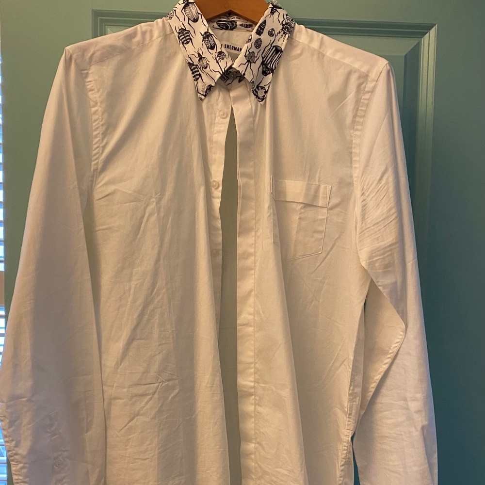 White buggin' button-down